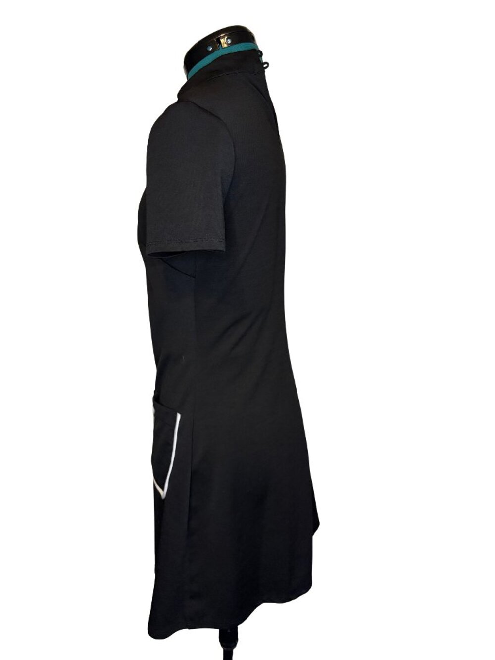 Used Smak Parlour Black Mock Turtleneck Mini Dress, Sz M - Picture 5 of 5